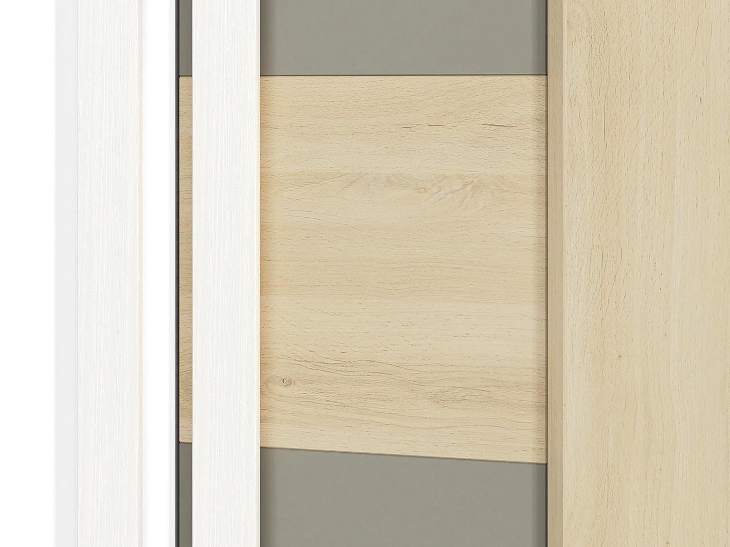 ECKSCHRANK Drop Fjord Buche / weiß  / grau 82 / 82 / 199cm