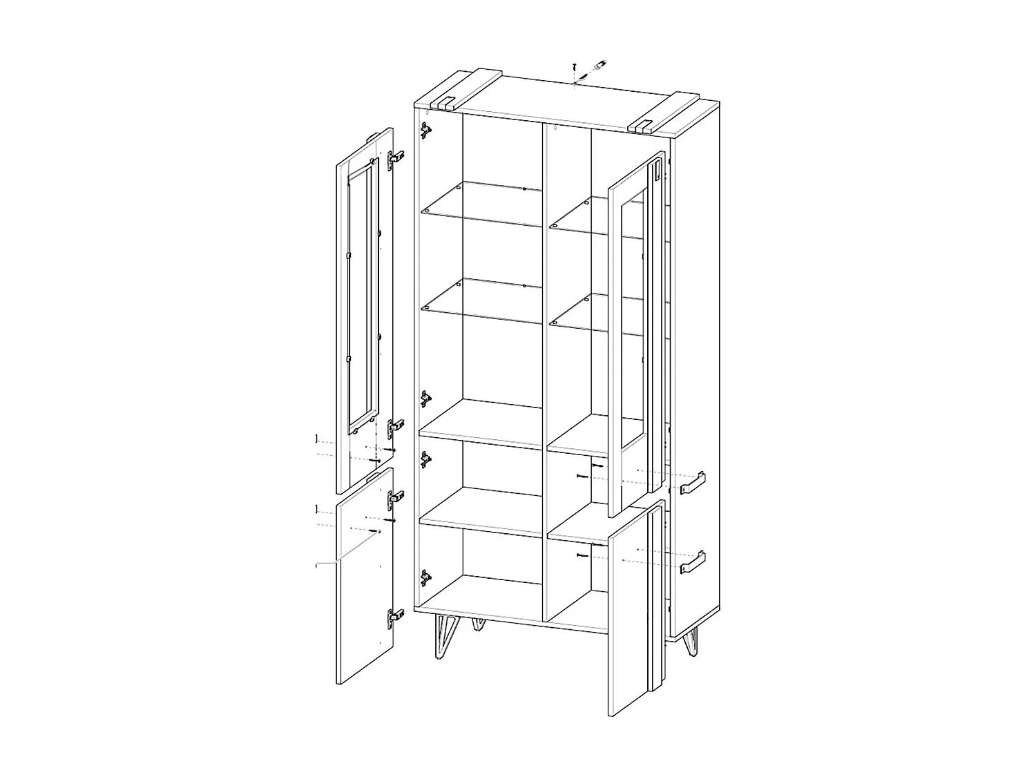 WOHNWAND Milenium Wotan Eiche Beton Millenium 3-teilig