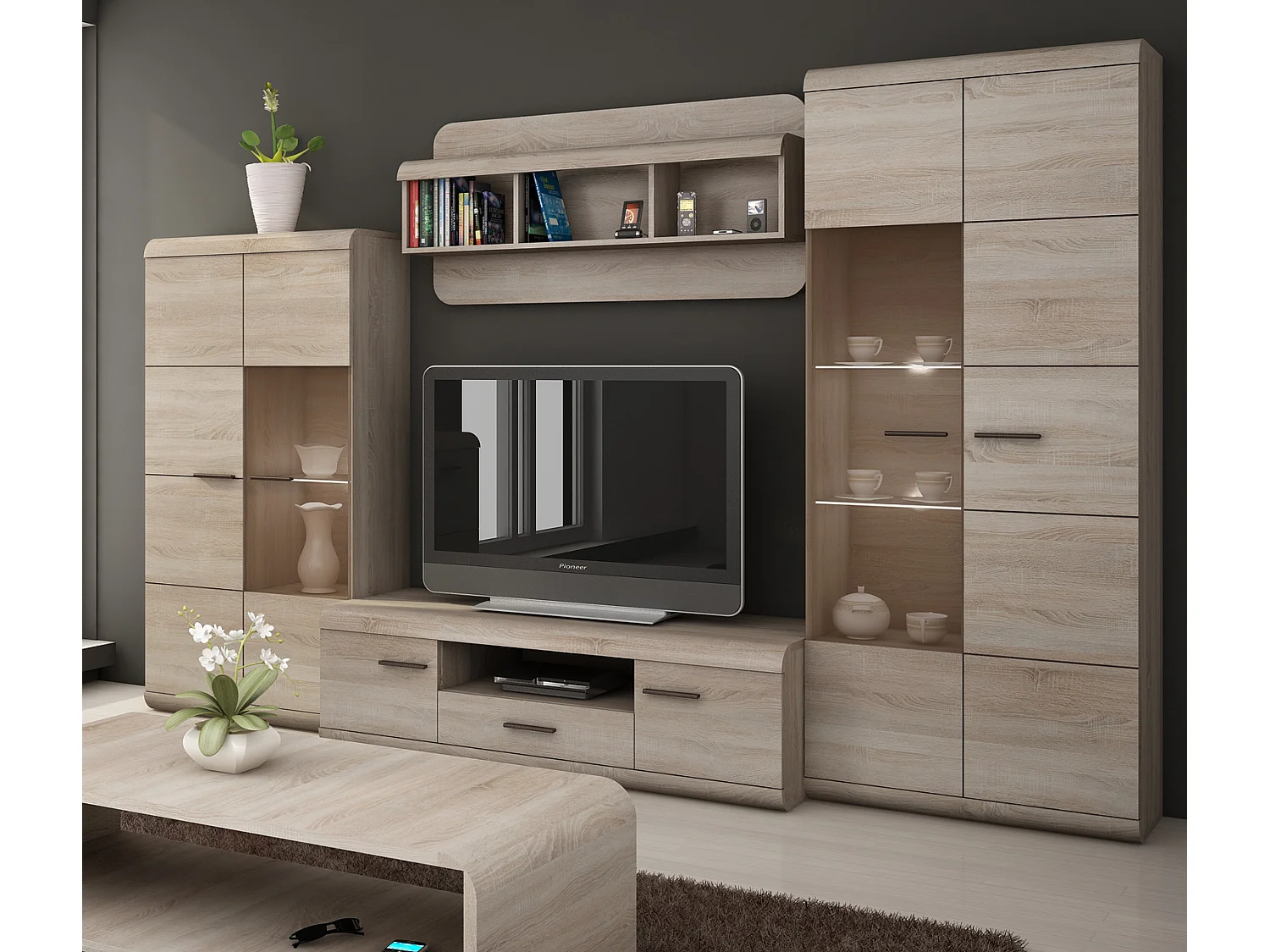 WOHNWAND Link Eiche Sonoma 4-teilig