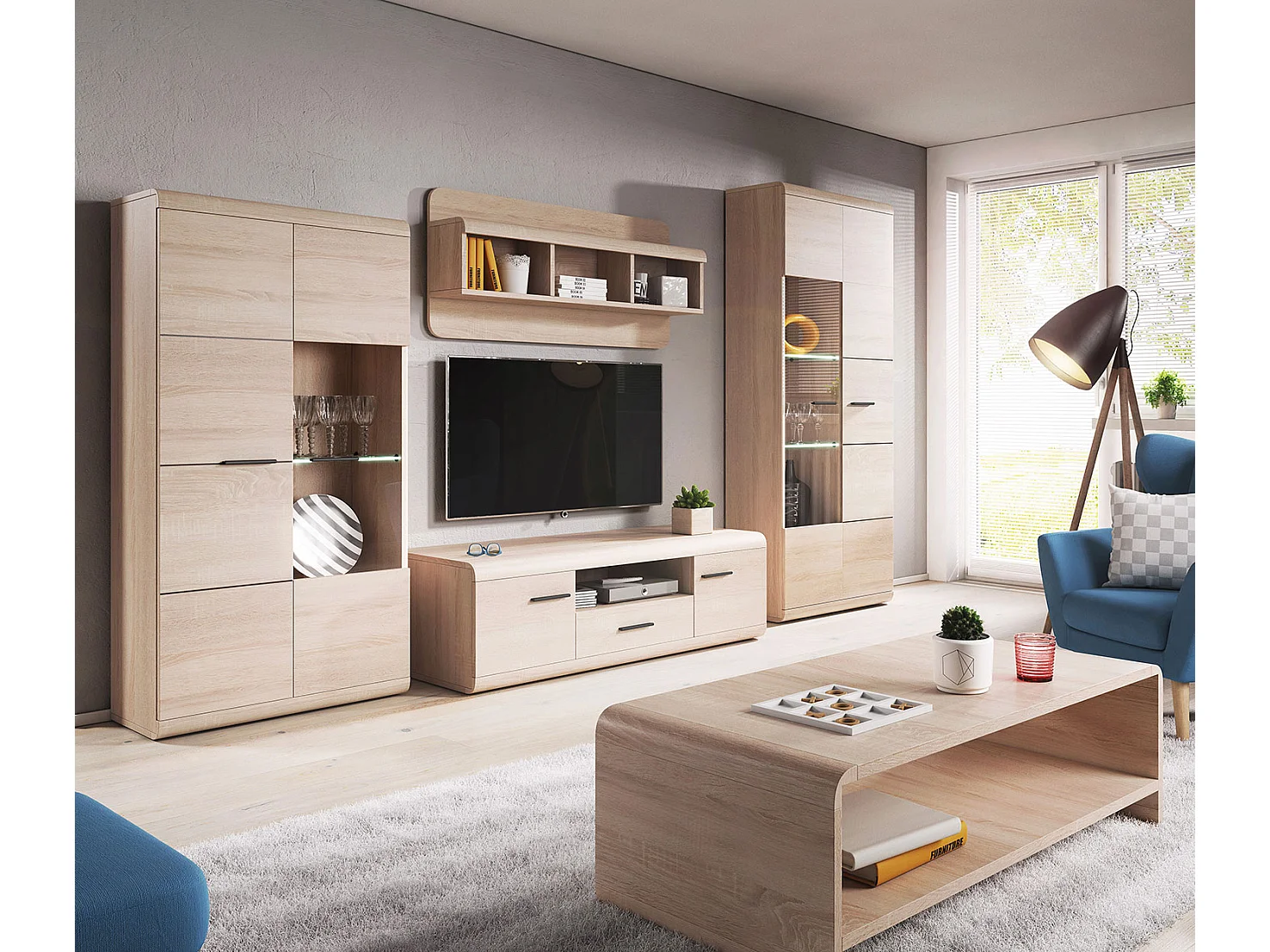 WOHNWAND Link Eiche Sonoma 4-teilig