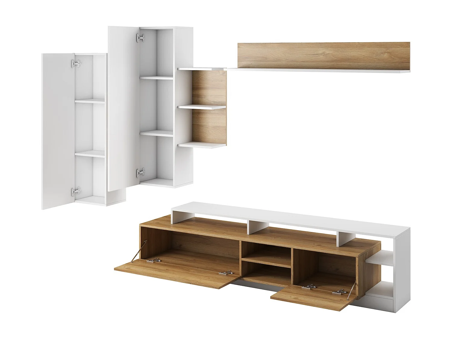 WOHNZIMMER-SET Alva Grand Eiche / weiß 6-teilig