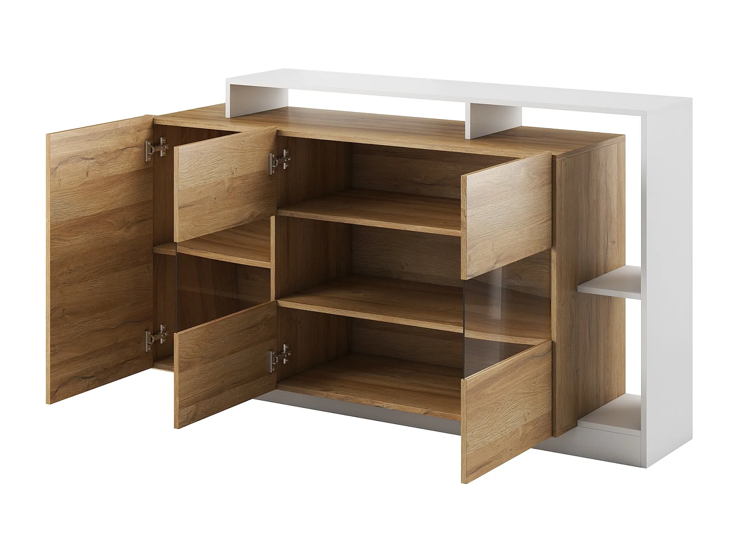 WOHNZIMMER-SET Alva Grand Eiche / weiß 6-teilig