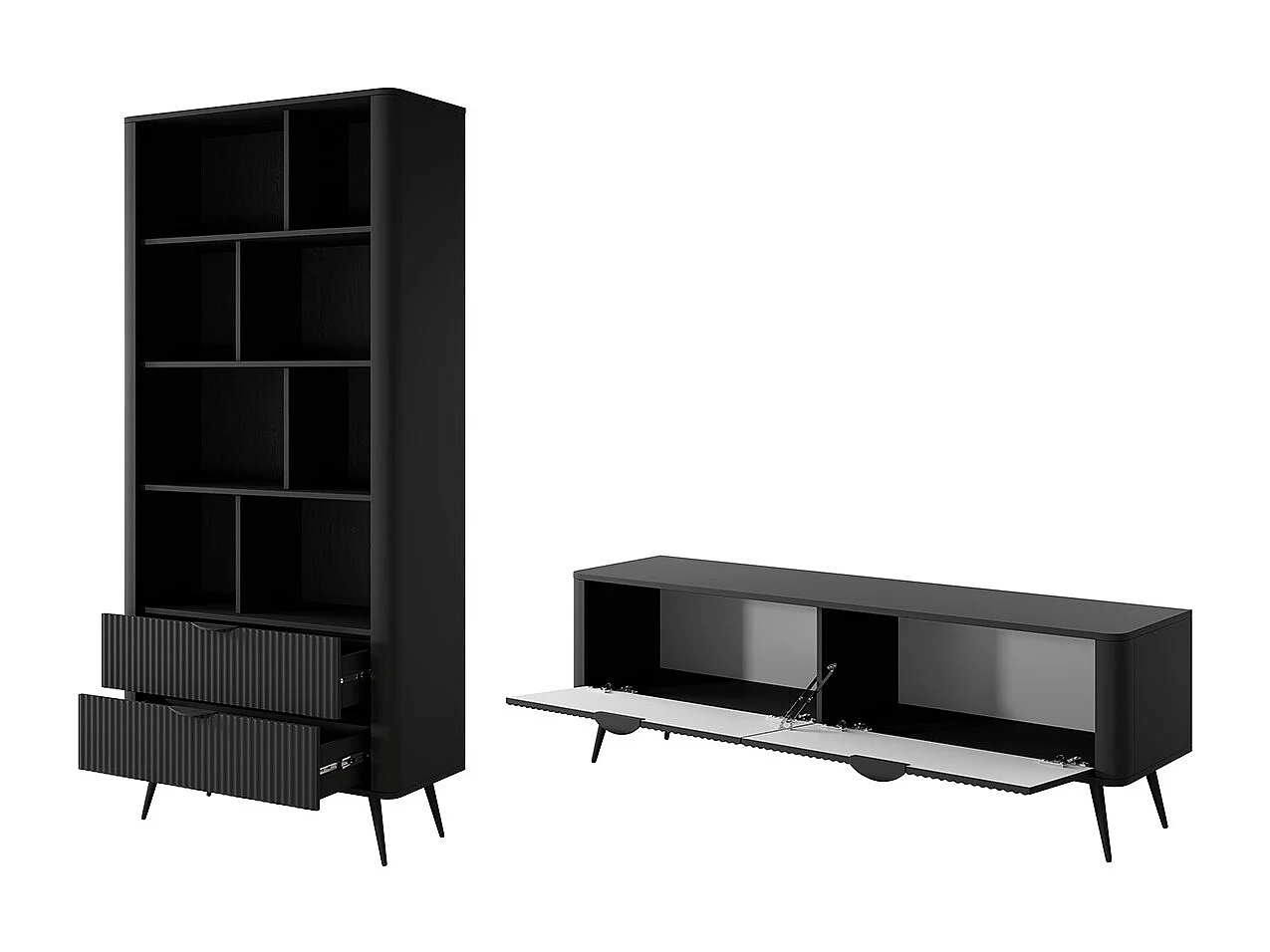 WOHNWAND Lante schwarz 2-teilig