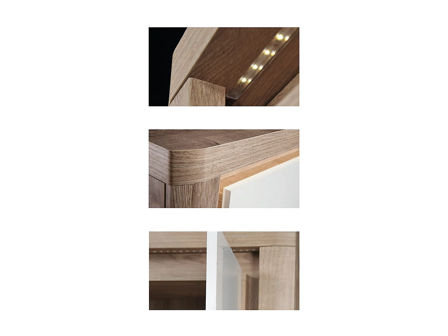 WOHNWAND Livinio Ribbeck Eiche weiß Hochglanz 352,5 / 40,5 / 197cm