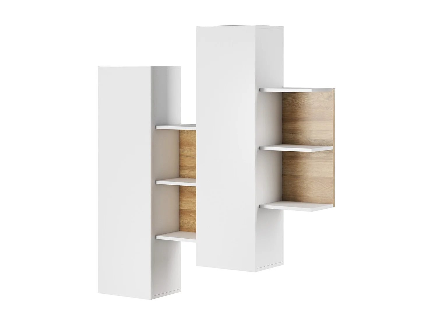 WOHNWAND Alva Grand Eiche / weiß 190 cm / 17-43 cm / variabel