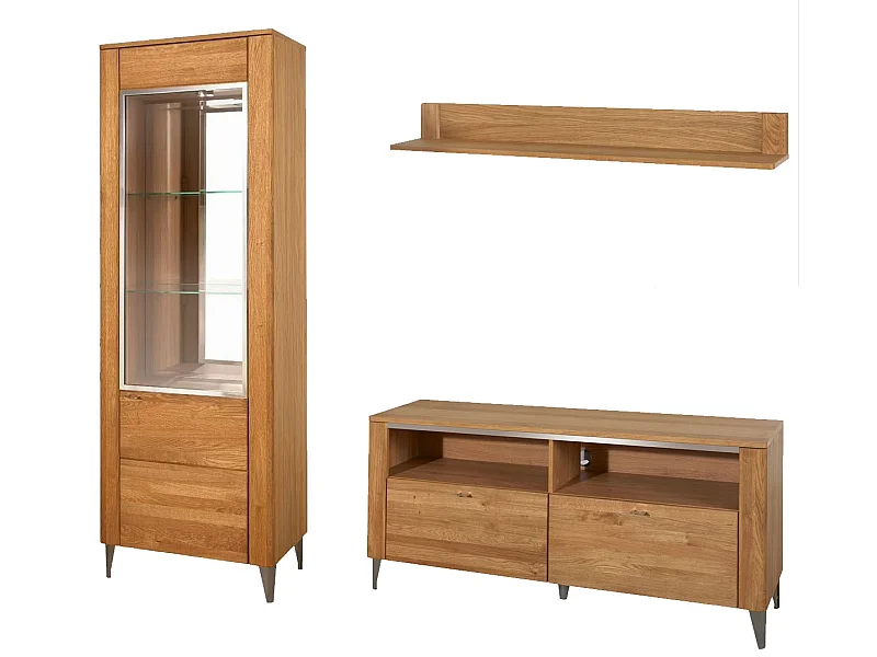 WOHNZIMMER-SET Latina Honig Eiche 3-teilig