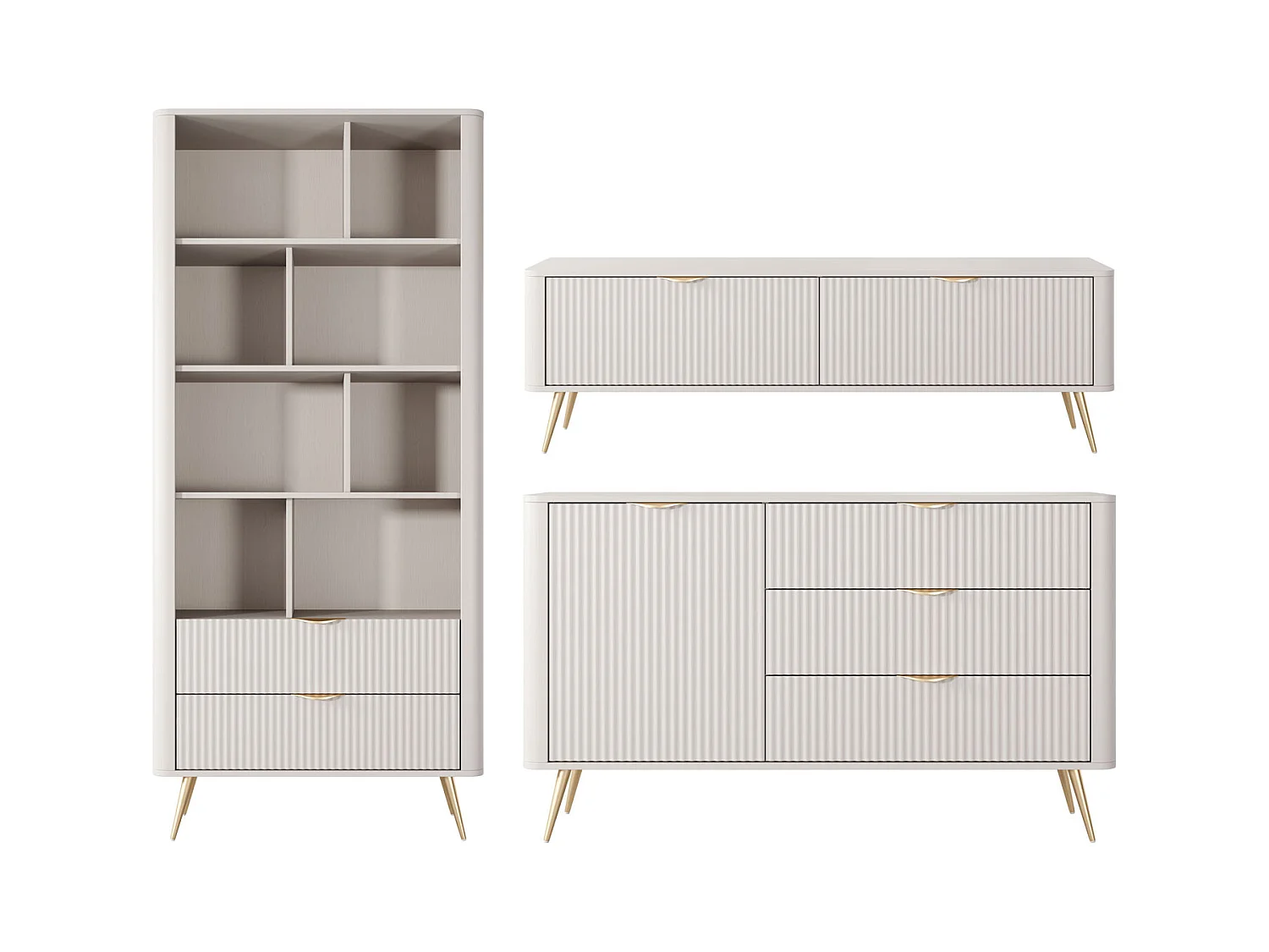 WOHNWAND Lante beige 3-teilig