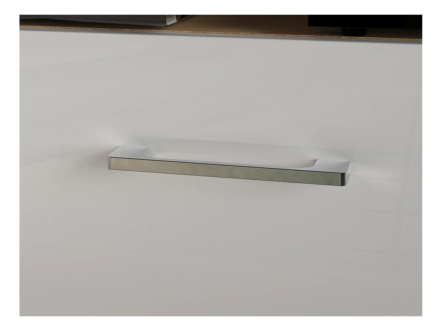 WOHNZIMMER-SET Adagio weiß Hochglanz / Eiche castello 3-teilig