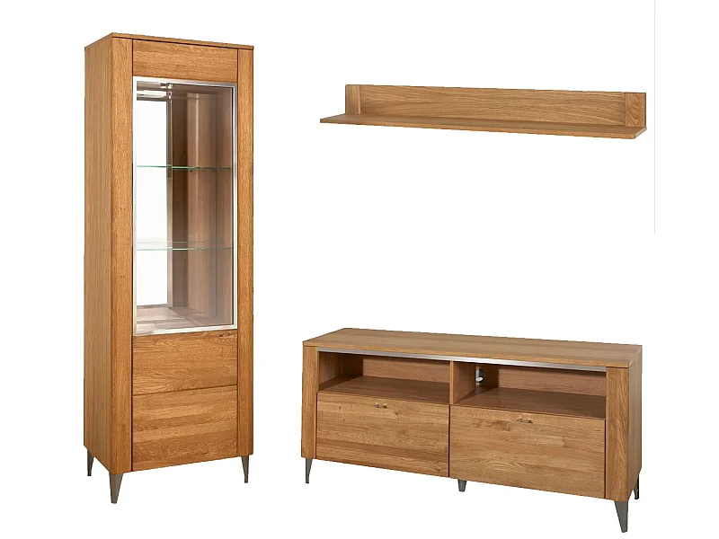 WOHNZIMMER-SET Latina Honig Eiche 3-teilig