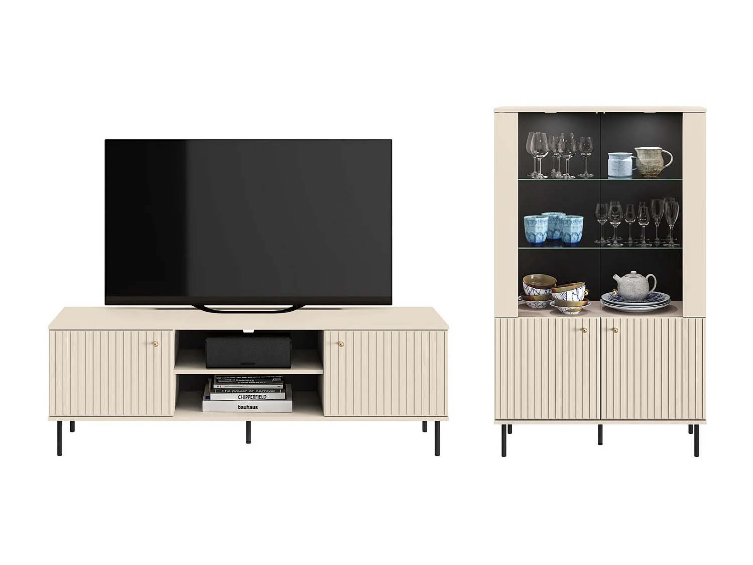 WOHNWAND Sophie kaschmir matt 2-teilig