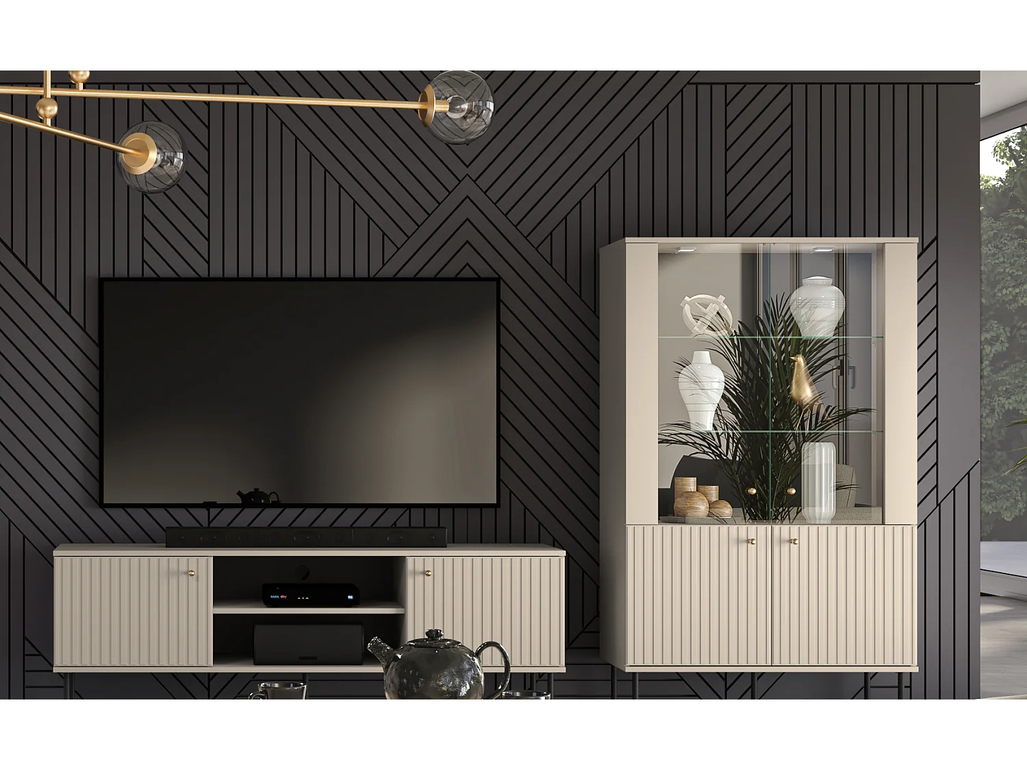 WOHNWAND Sophie kaschmir matt 2-teilig