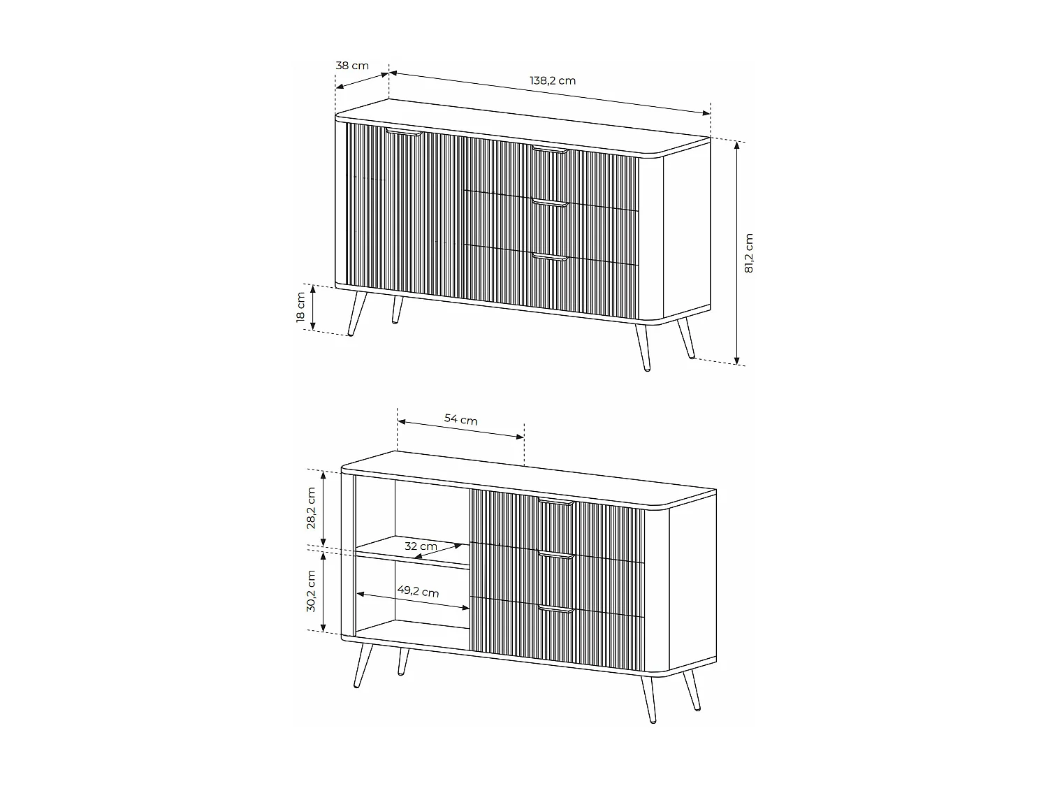 WOHNWAND Lante schwarz 3-teilig