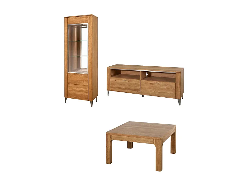 WOHNZIMMER-SET Latina Honig Eiche 3-teilig