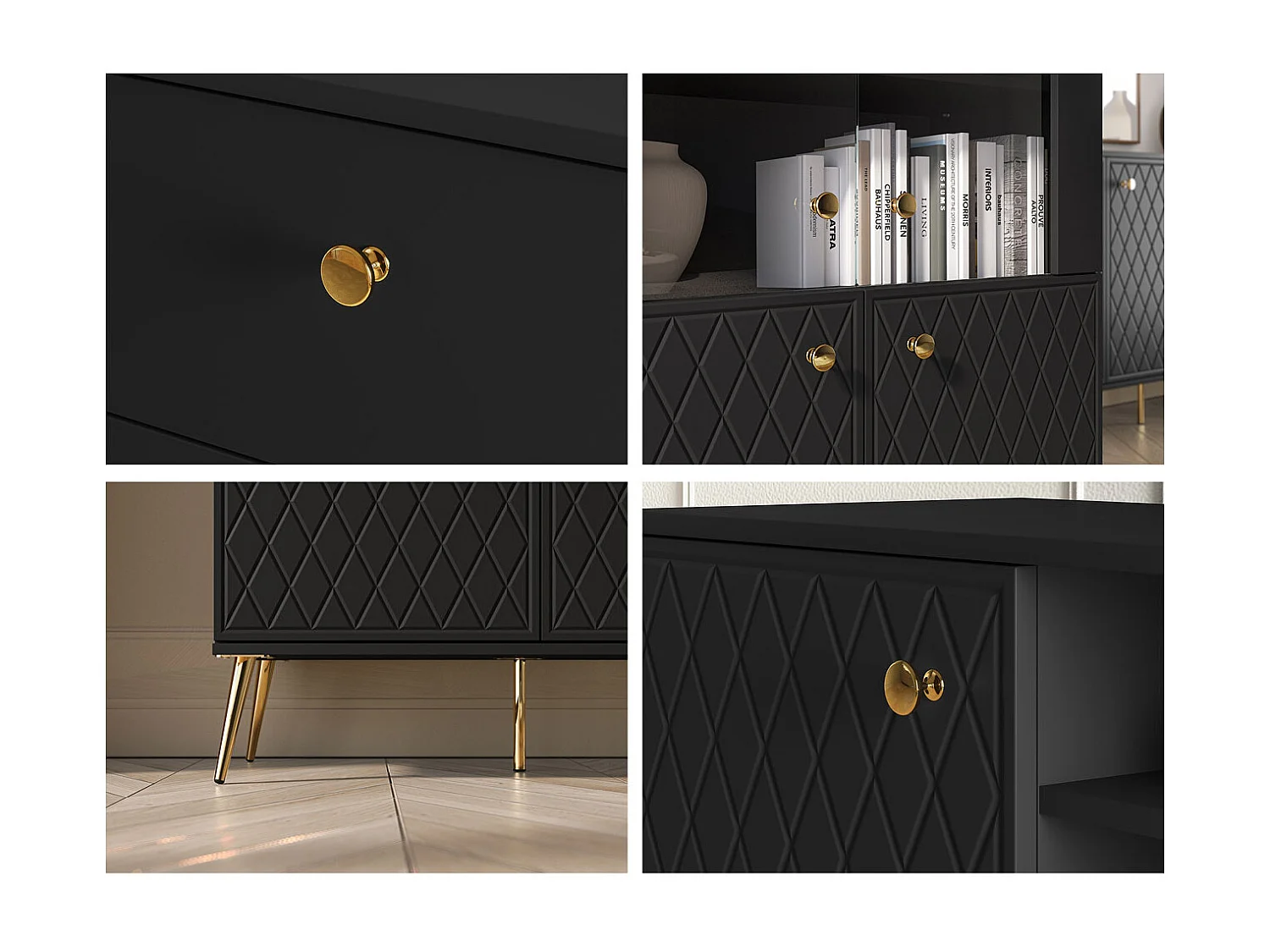 WOHNZIMMER-SET Eljot Schwarz 2-teilig