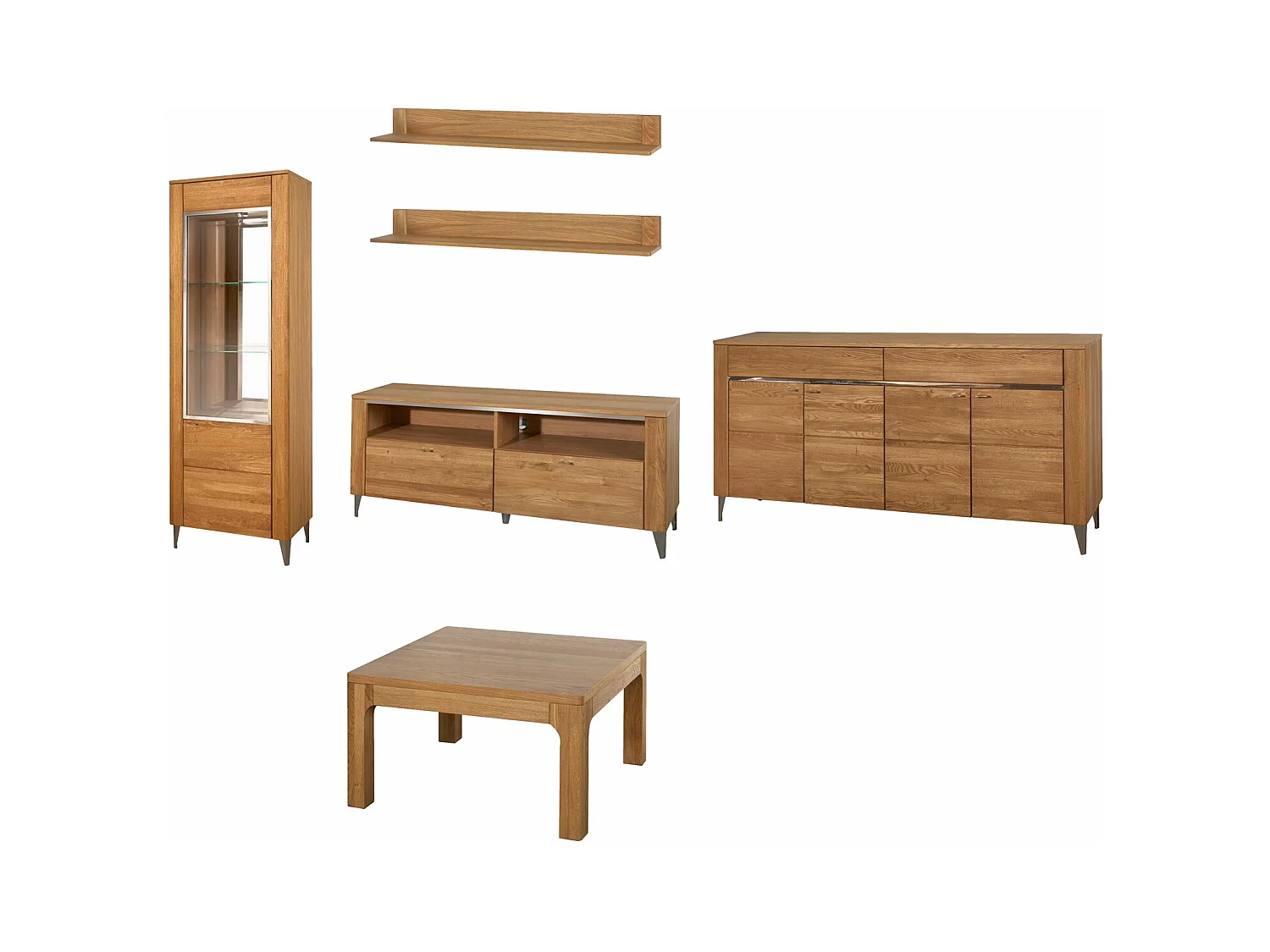 WOCHNZIMMER-SET Latina Honig Eiche 6-teilig