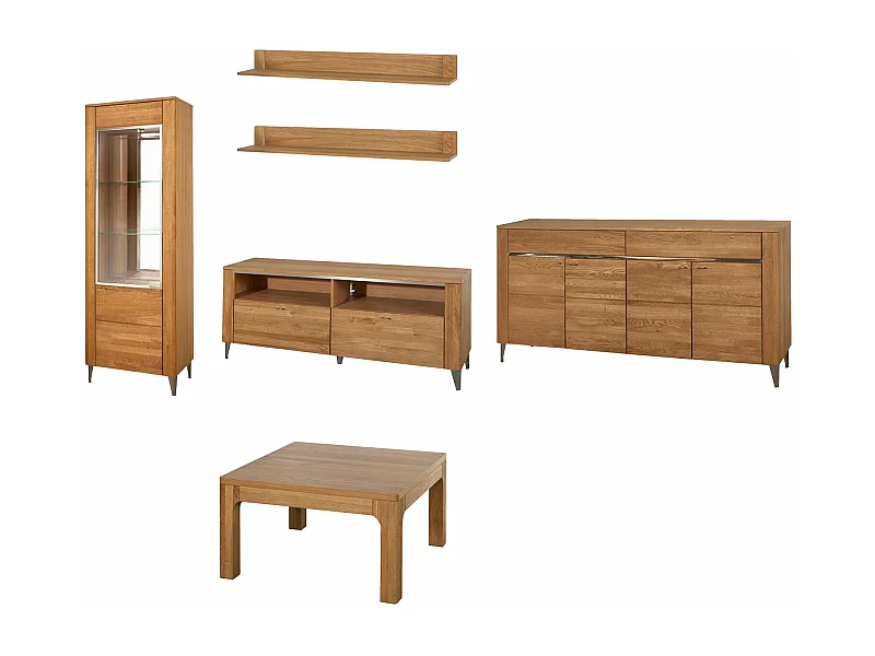 WOCHNZIMMER-SET Latina Honig Eiche 6-teilig