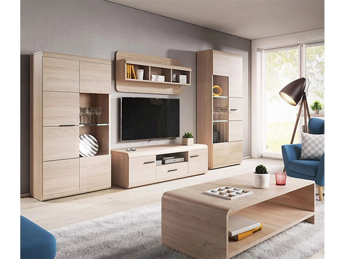 WOHNZIMMER-SET Link Eiche Sonoma 5-teilig