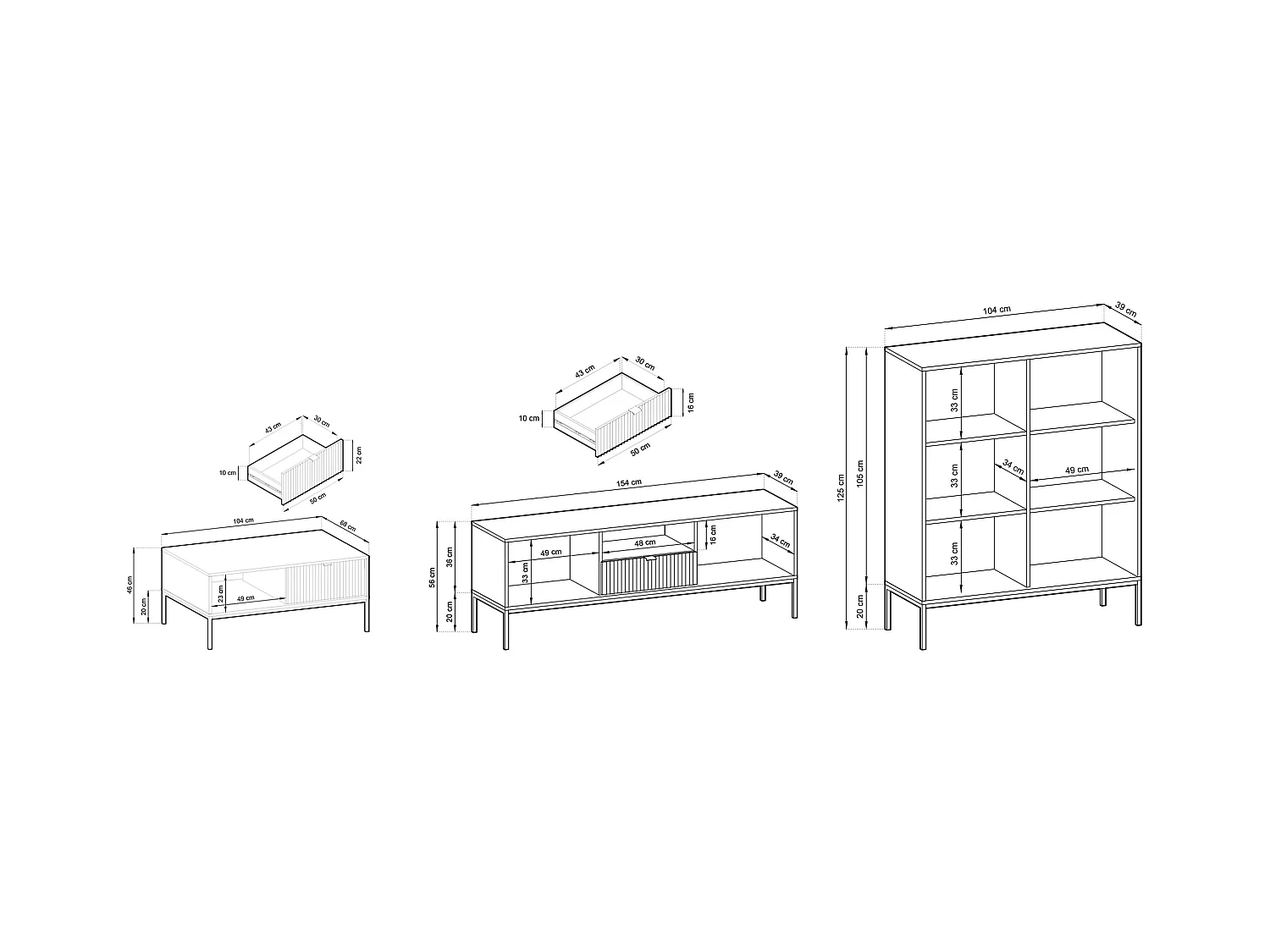 WOHNZIMMER-SET Nova Kaschmir / Gold 3-teilig