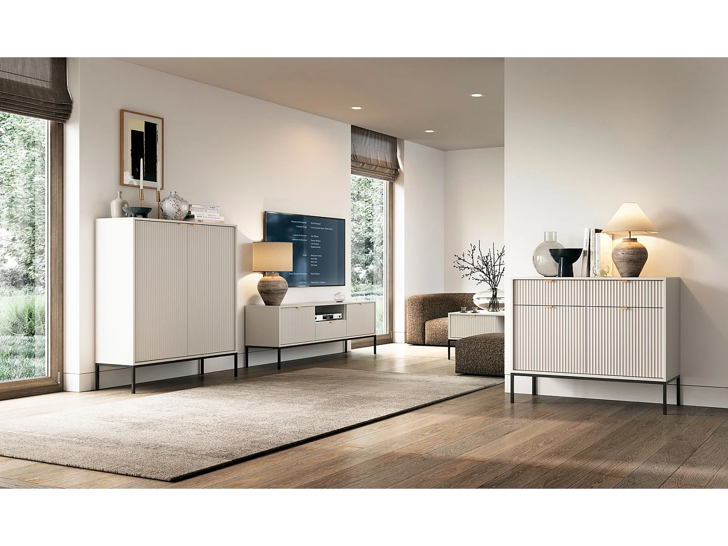 WOHNZIMMER-SET Nova Kaschmir / Gold 3-teilig