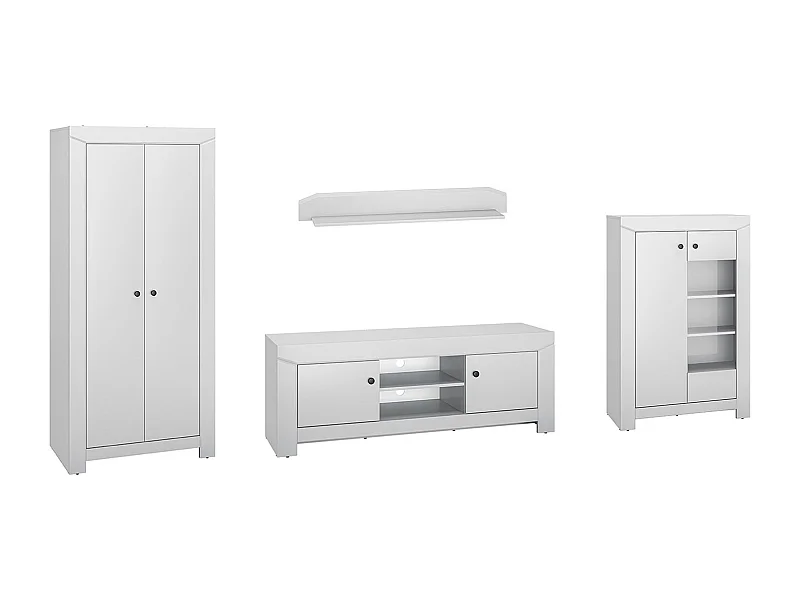 WOHNZIMMER-SET Terni silbergrau 4-teilig