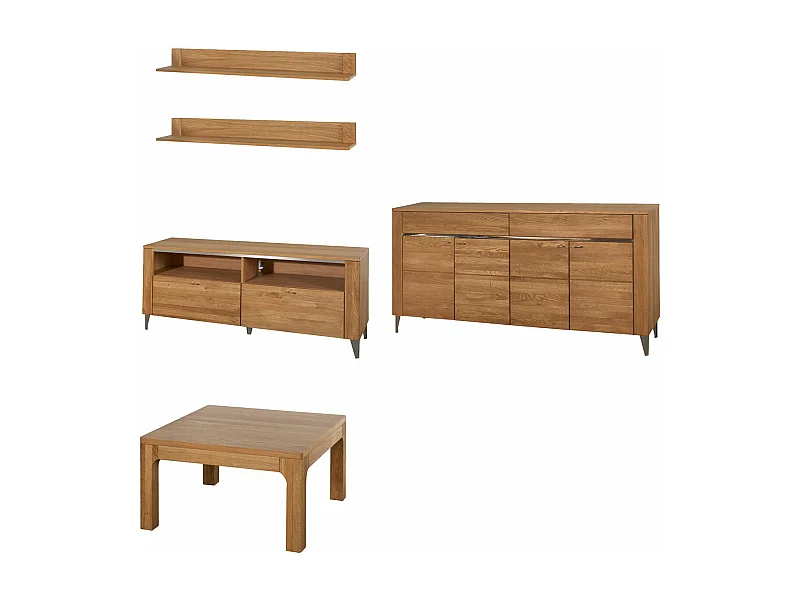 WOHNZIMMER-SET Latina Honig Eiche 5-teilig