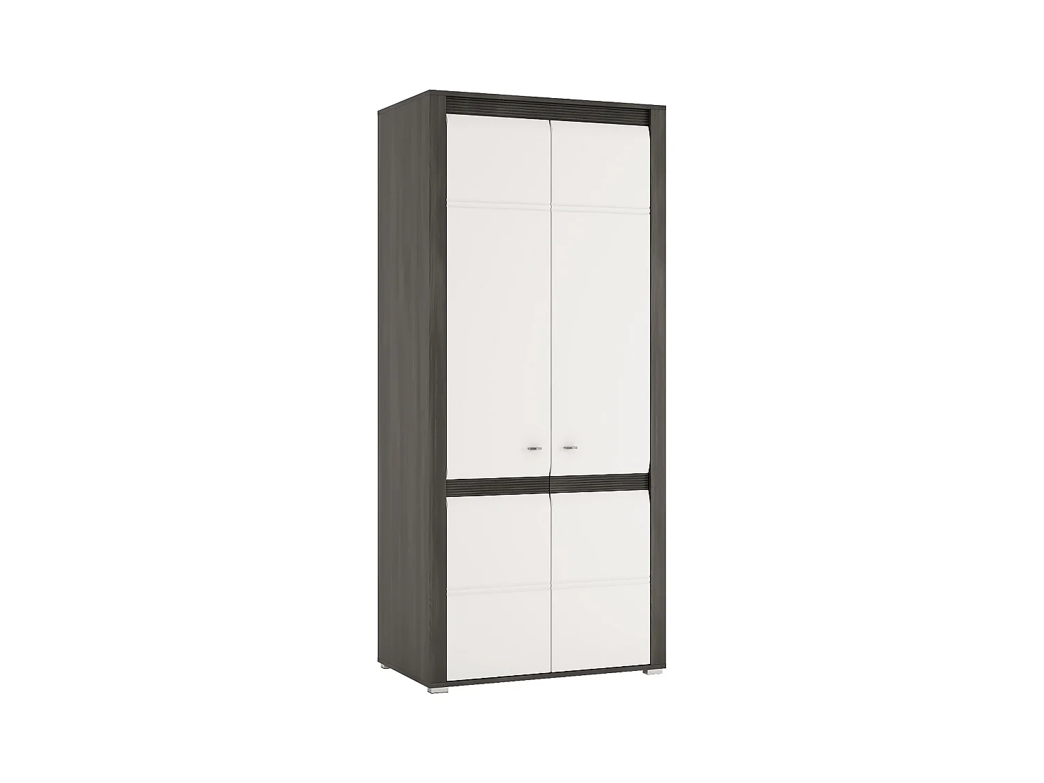 WOHNZIMMER-SET Sevilla norwegische Schwarzkiefer / weiß Hochglanz 4-teilig