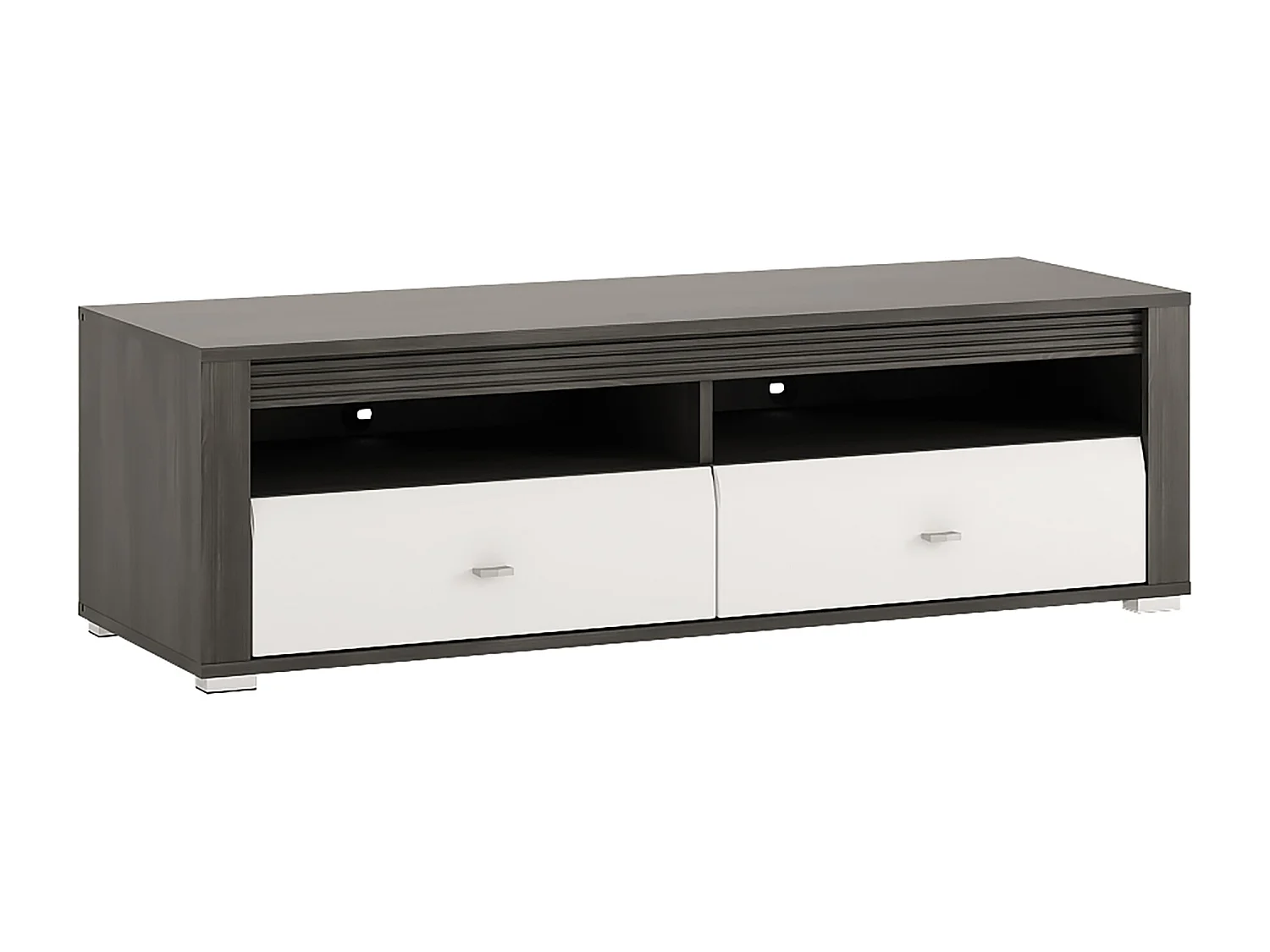 WOHNZIMMER-SET Sevilla norwegische Schwarzkiefer / weiß Hochglanz 4-teilig