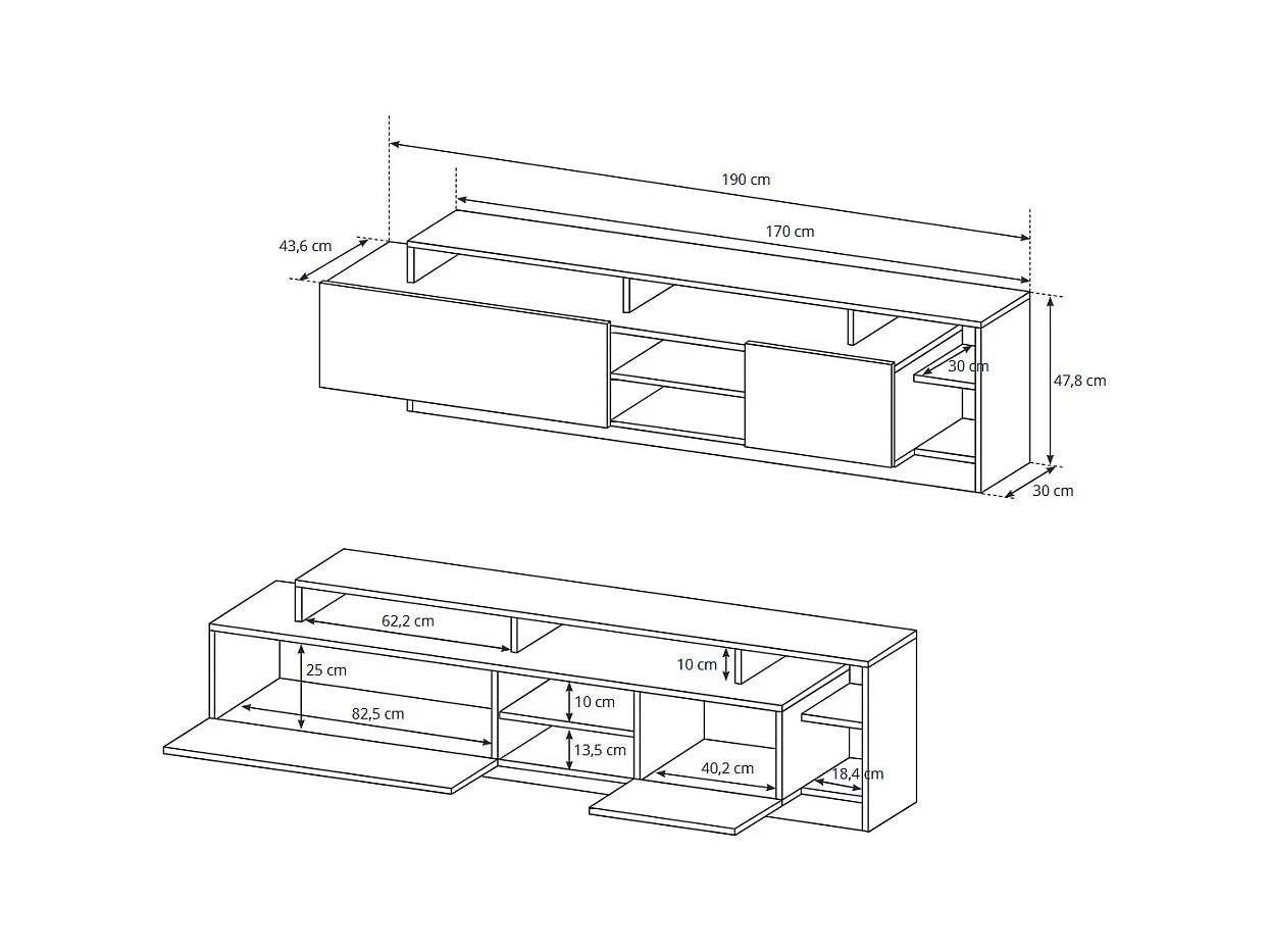 WOHNWAND Alva Craft Gold Oak / anthrazit 4-teilig