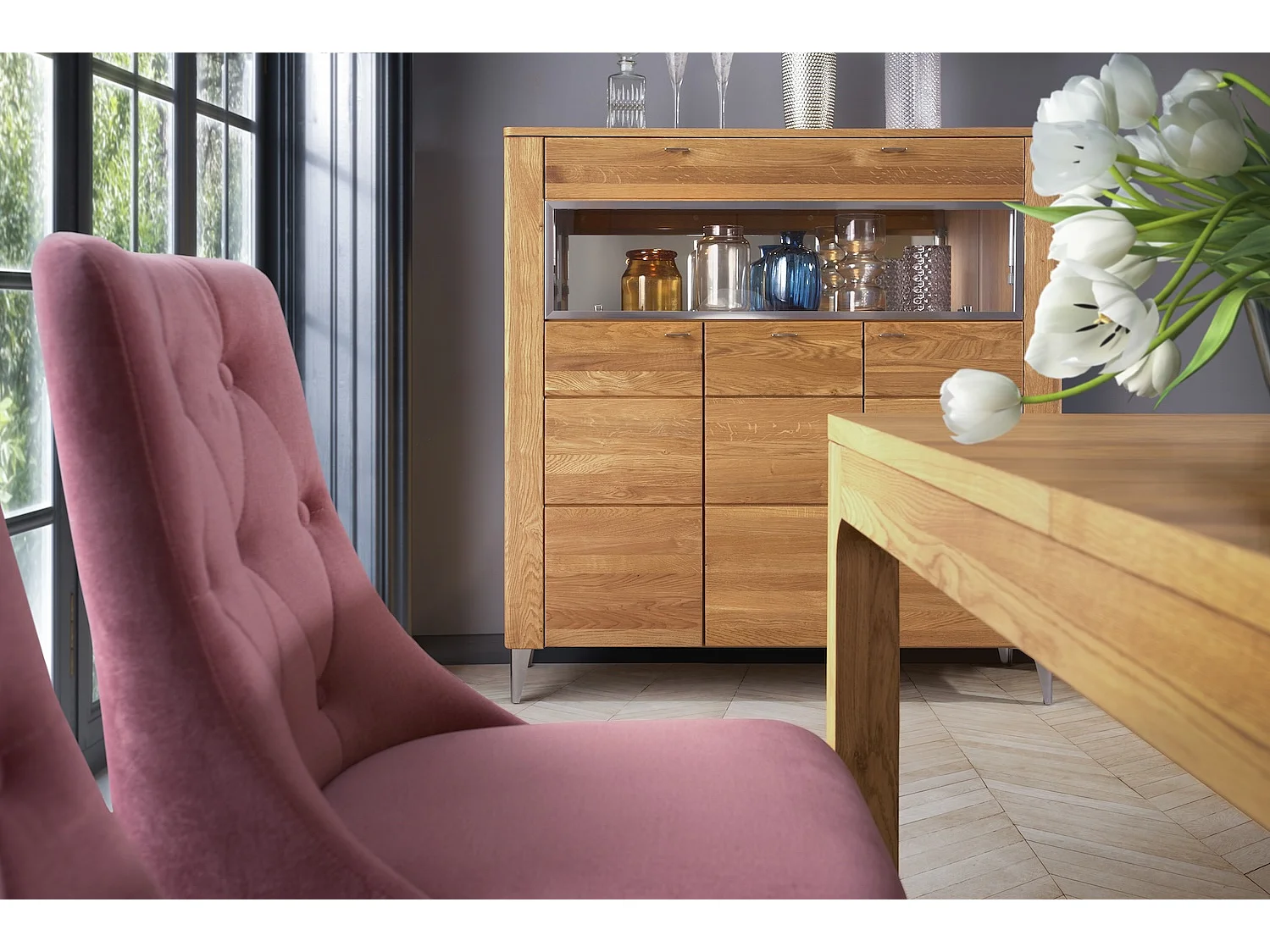 WOHNZIMMER-SET Latina Honig Eiche 4-teilig