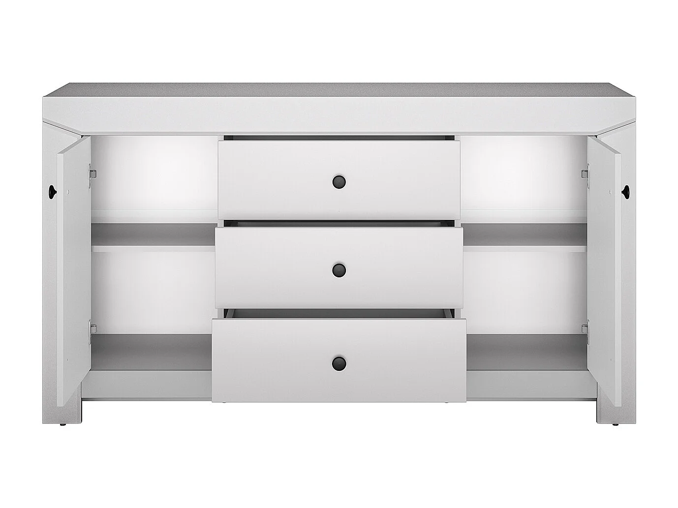 WOHNZIMMER-SET Terni silbergrau 5-teilig