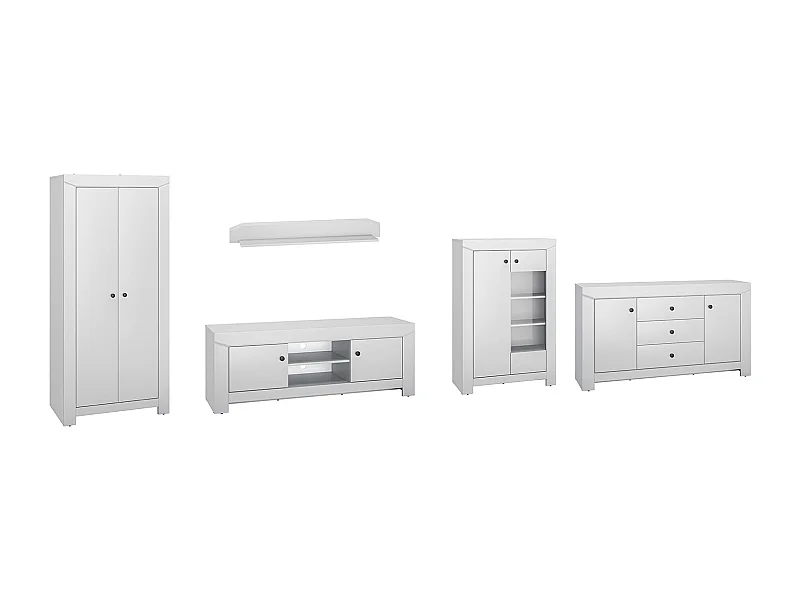 WOHNZIMMER-SET Terni silbergrau 5-teilig