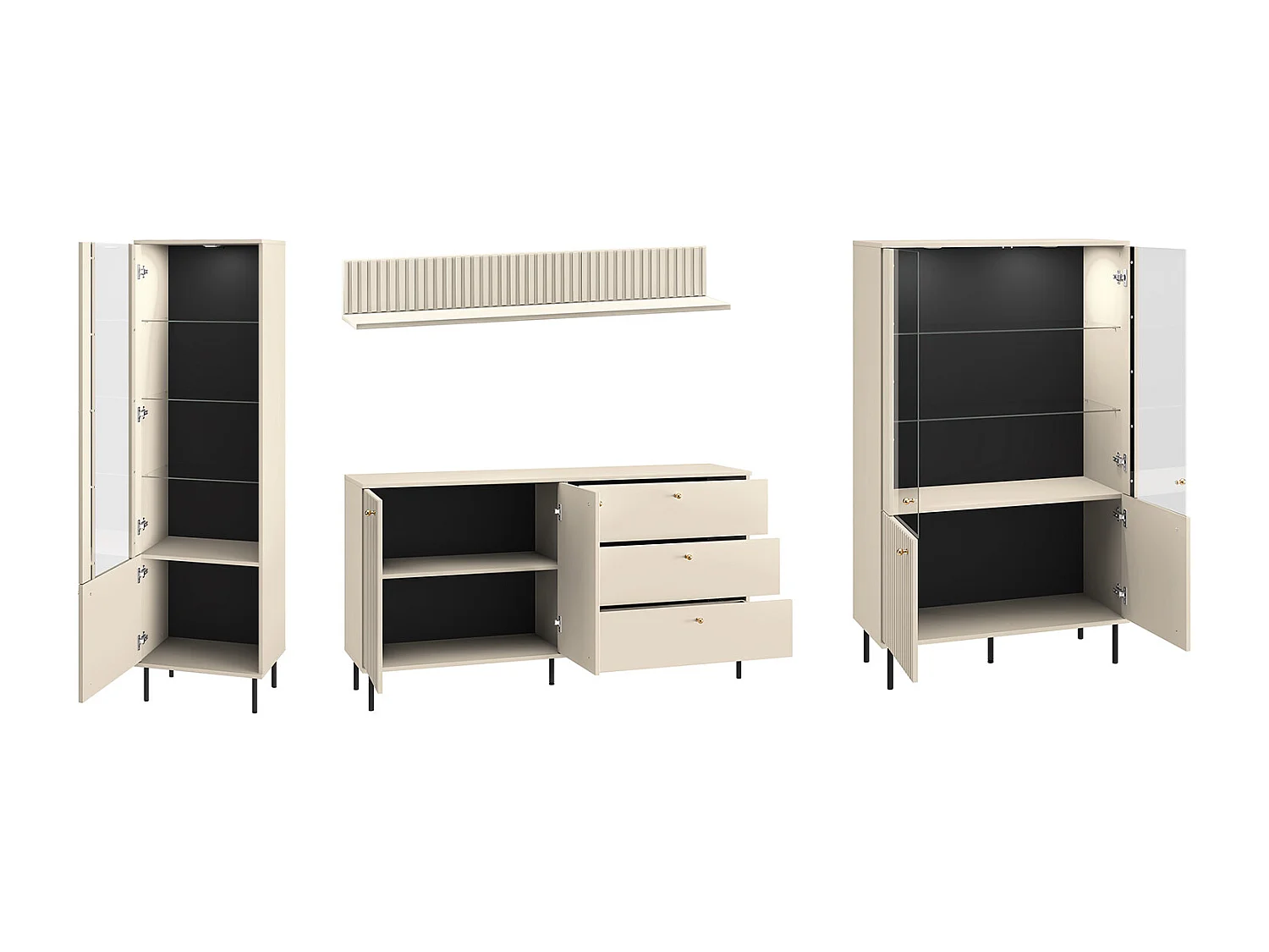 WOHNWAND Sophie kaschmir matt 4-teilig