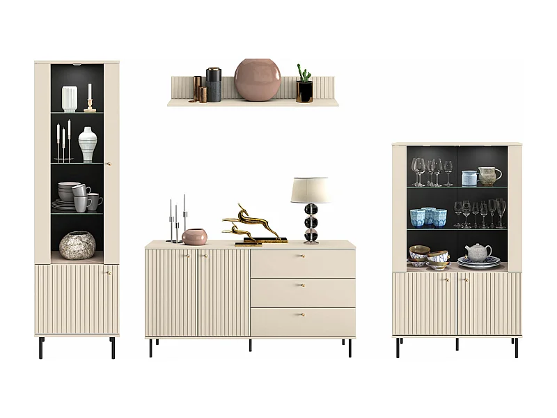 WOHNWAND Sophie kaschmir matt 4-teilig