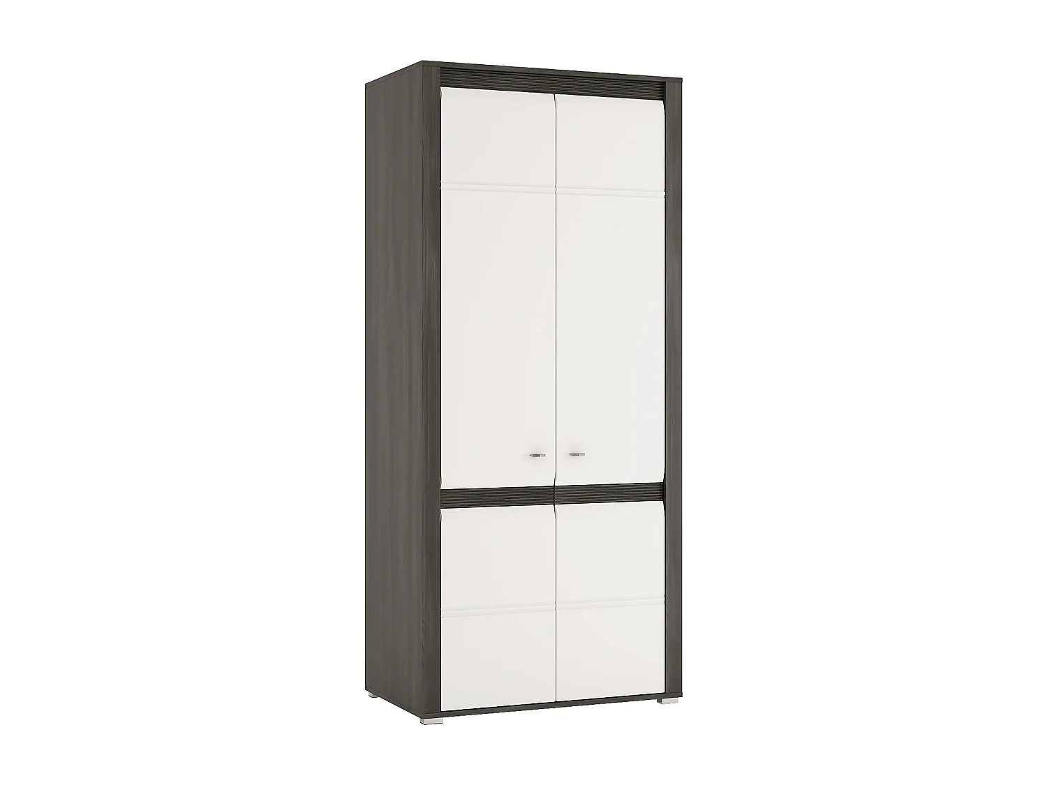 KLEIDERSCHRANK MIT AUFSATZ Sevilla  schwarzkiefer / weiß hg 90 / 58 / 253cm