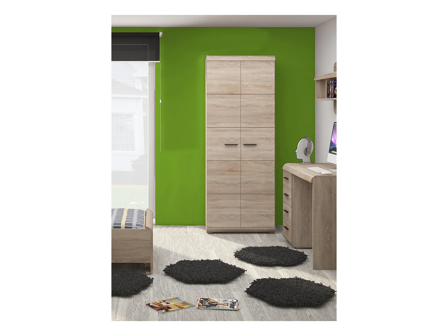 KLEIDERSCHRANK Link G Eiche Sonoma 80 / 54 / 194cm