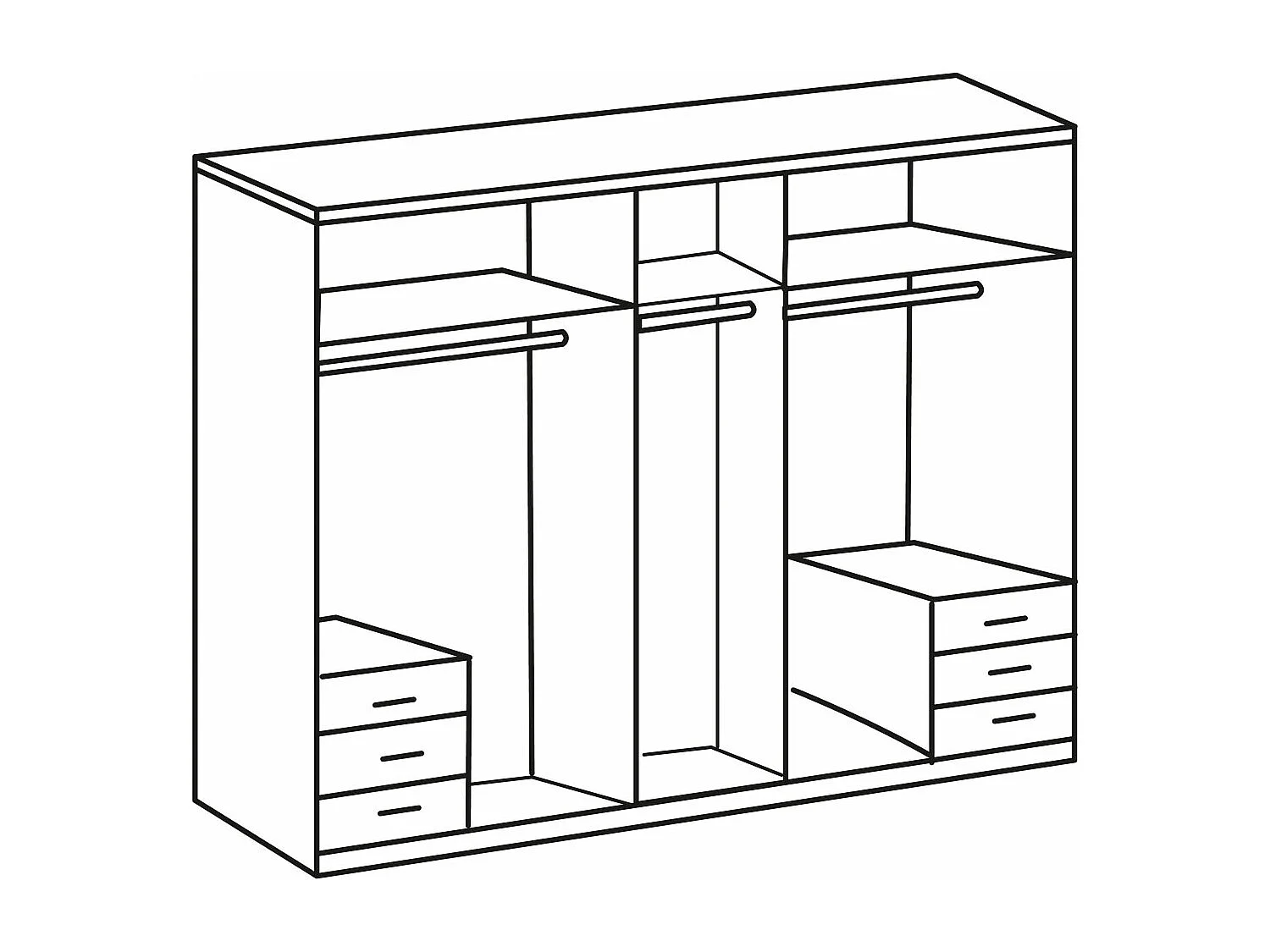 KLEIDERSCHRANK Level Plankeneiche 200 / 58 / 236cm