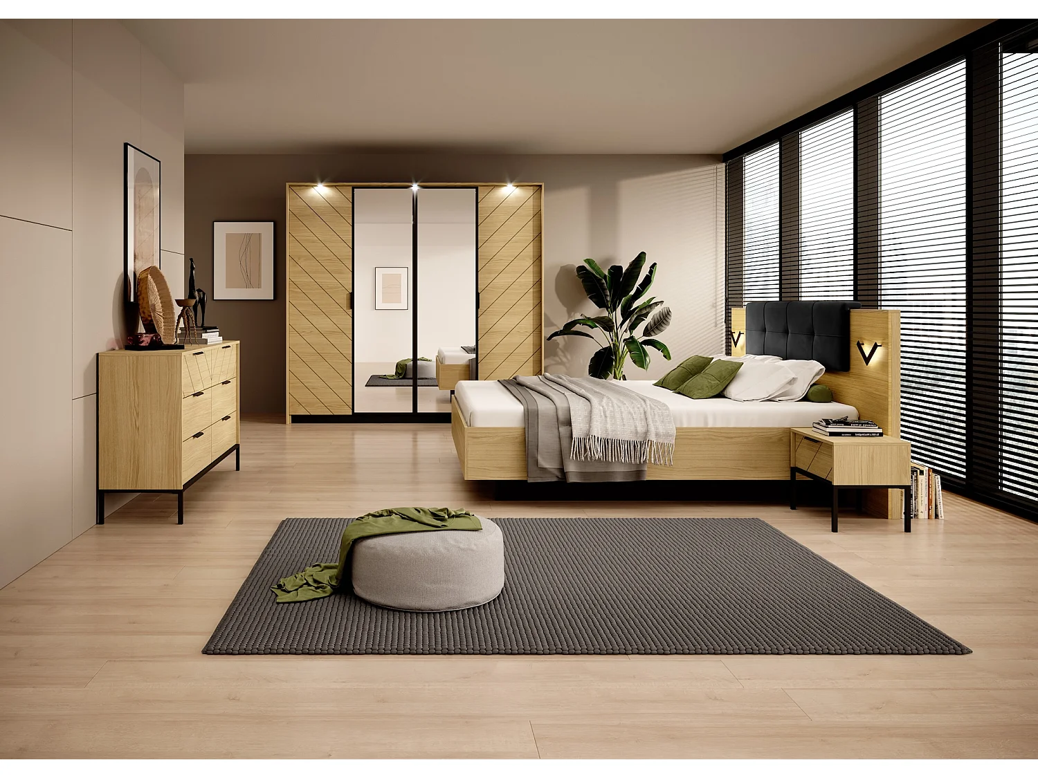 KLEIDERSCHRANK Verso Scandi Oak 223 cm / 60 cm / 210 cm