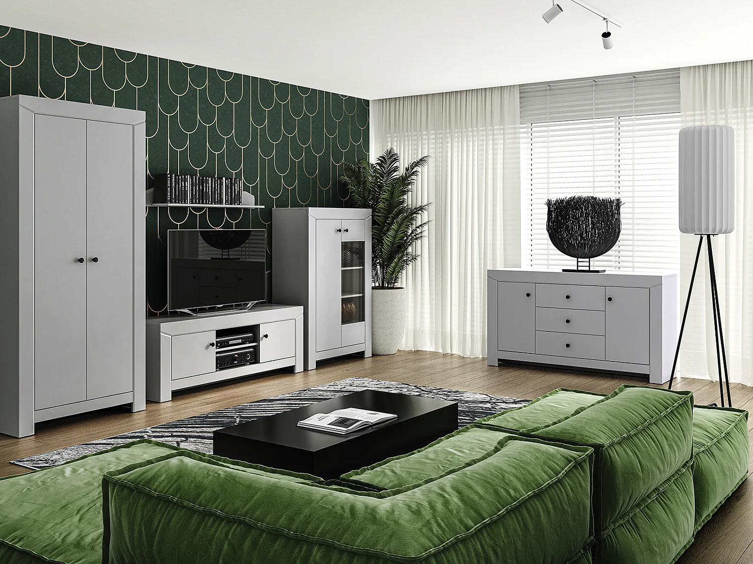 KLEIDERSCHRANK Terni silbergrau 127 / 51,5 / 200,5cm