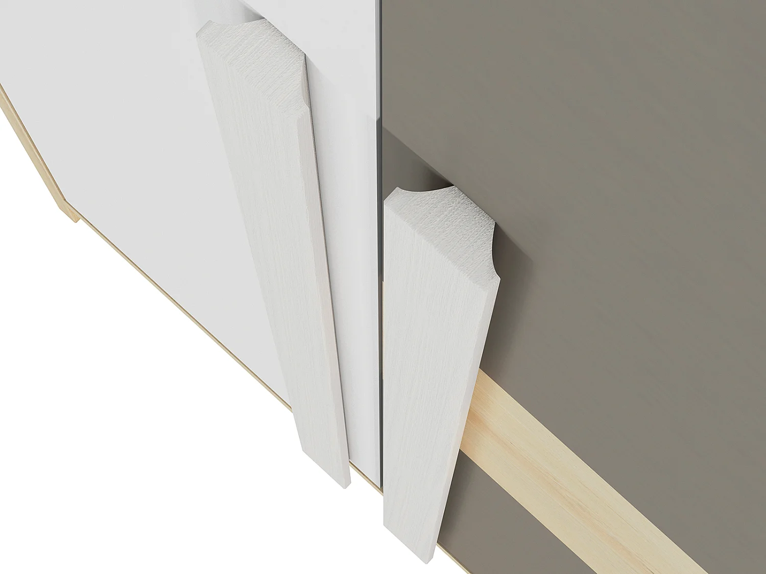 KLEIDERSCHRANK Drop Fjord Buche / weiß / grau 80 / 55 / 199cm