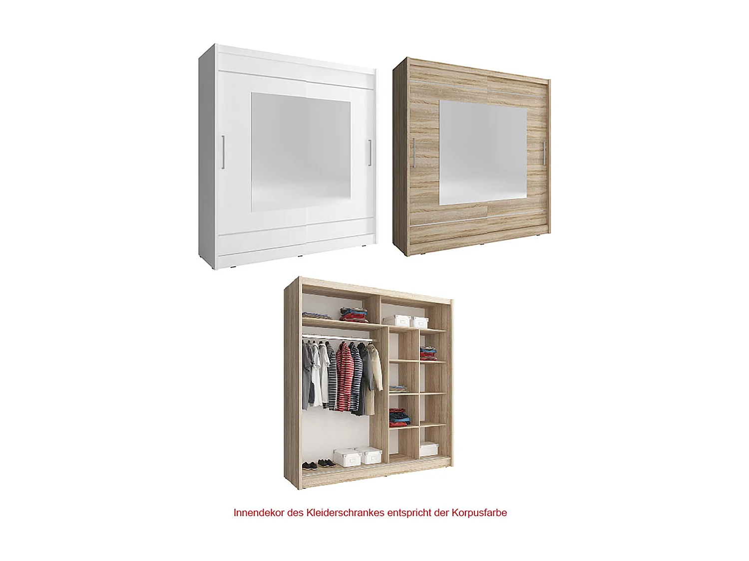 SCHIEBETÜRENSCHRANK Maja IX weiß 200 / 62 /214cm