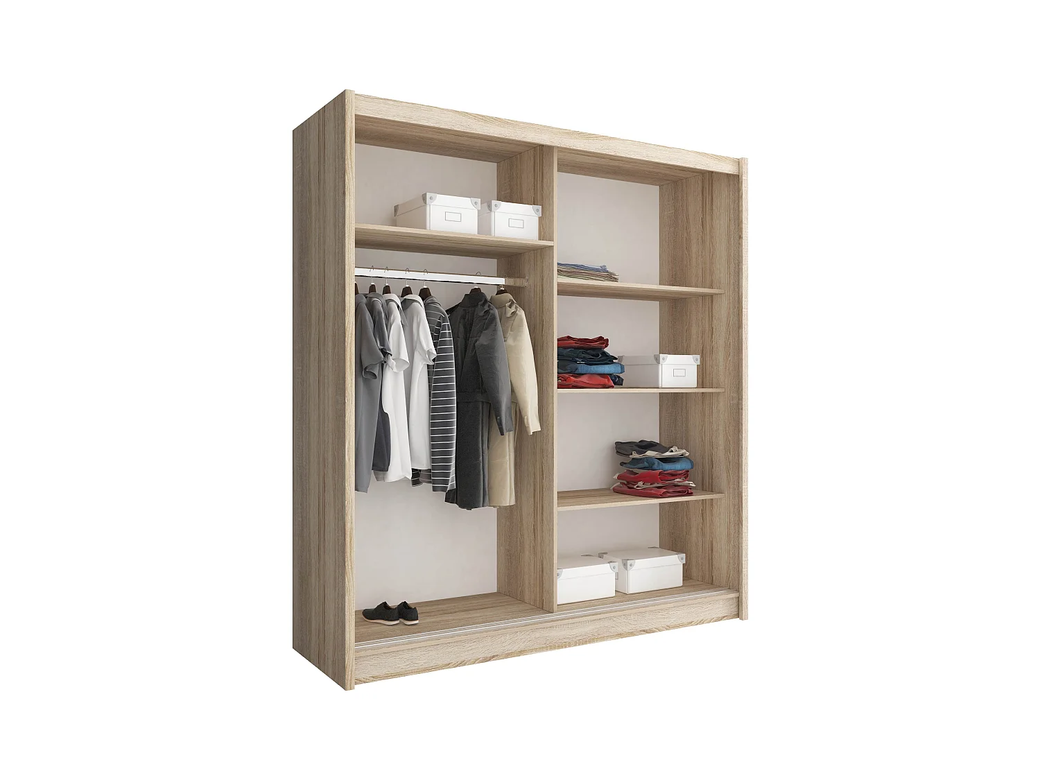 SCHIEBETÜRENSCHRANK Maja IV weiß 180 / 62 / 200cm