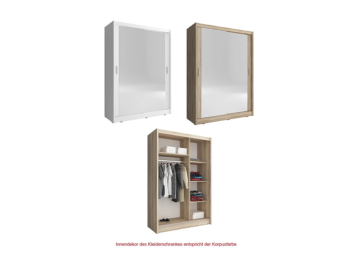 SCHIEBETÜRENSCHRANK Maja weiß 150 / 62 / 200 cm