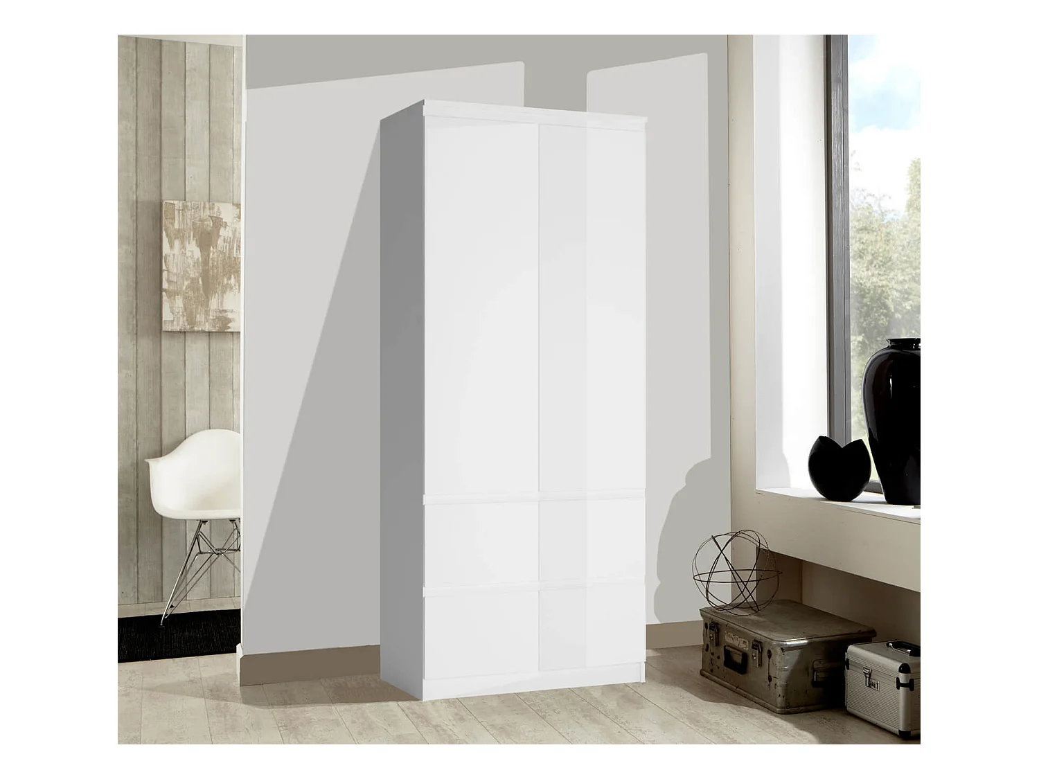 KLEIDERSCHRANK Boston weiß 91 / 58,5 / 213cm