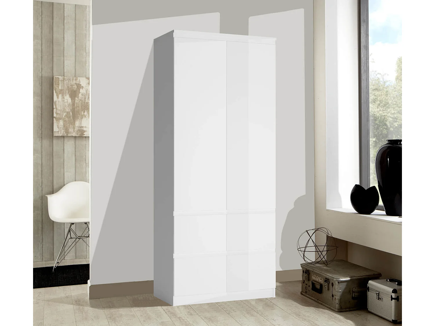 KLEIDERSCHRANK Boston weiß 91 / 58,5 / 213cm