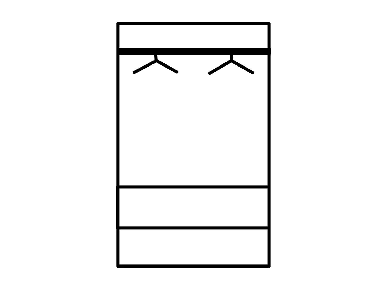 KLEIDERSCHRANK Sevilla schwarzkiefer / weiß hg 90 / 58 / 205cm