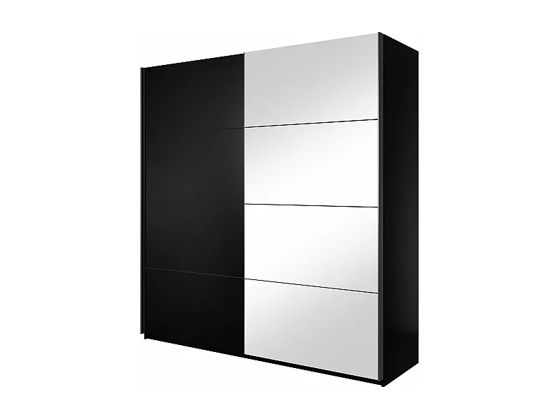 SCHWEBETÜRENSCHRANK Beta Schwarz 200 / 61 / 210cm
