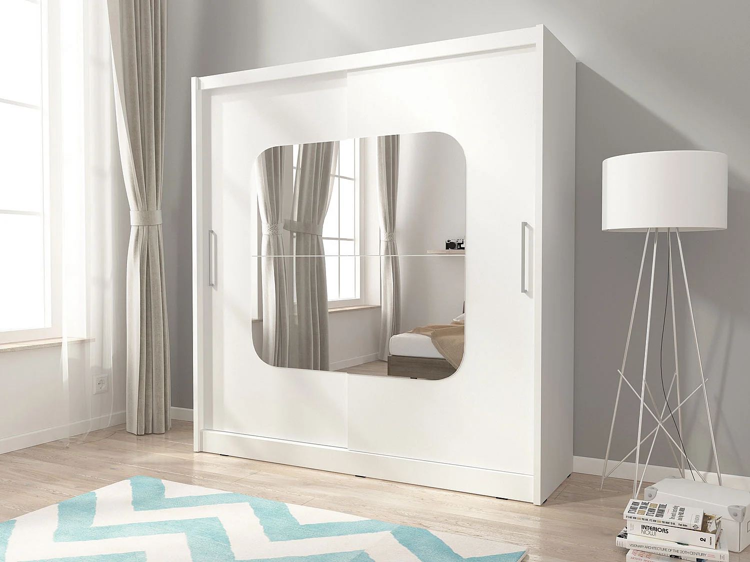 SCHIEBETÜRENSCHRANK Maja VIII weiß 180 / 62 / 200cm