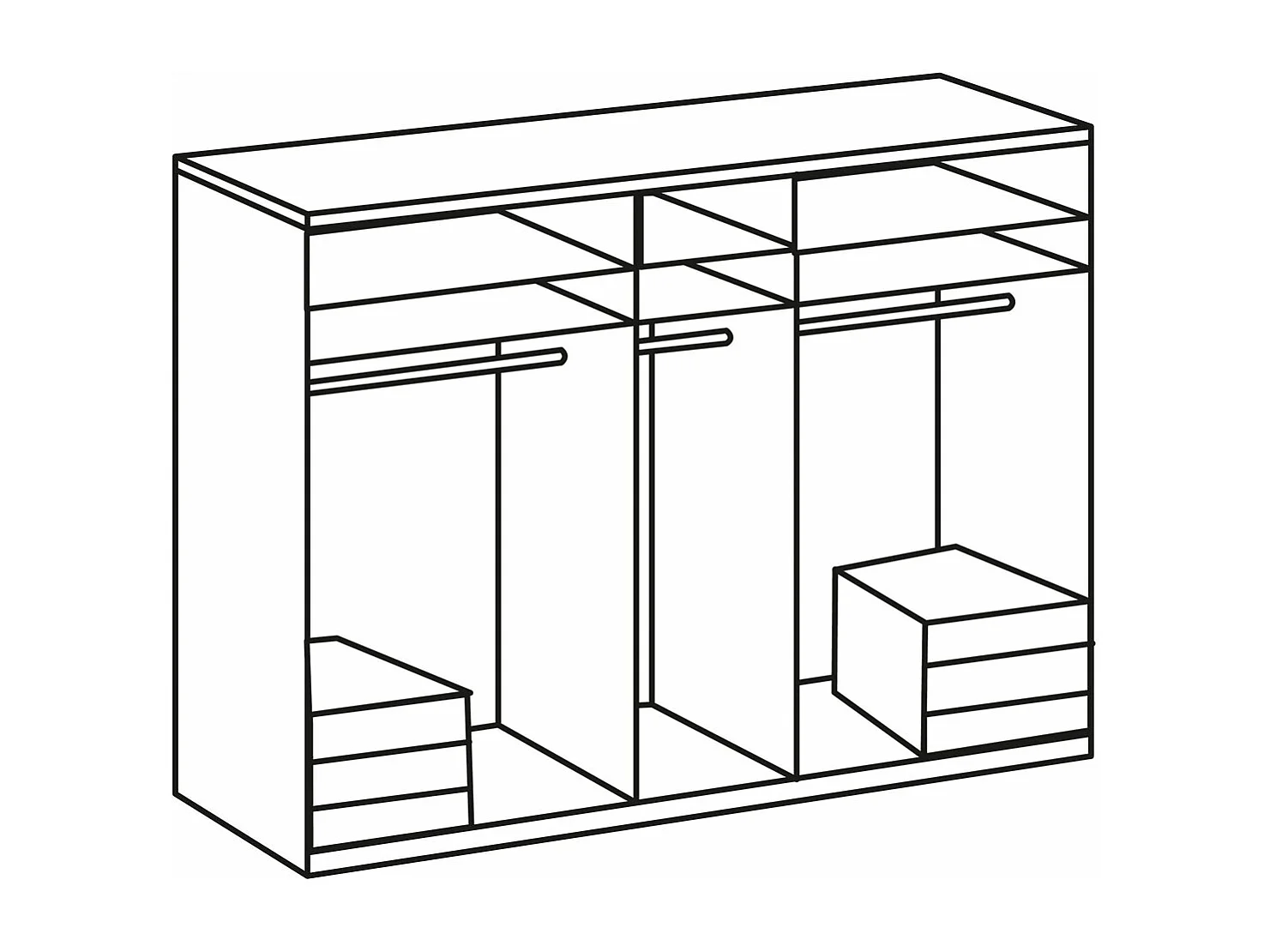 KLEIDERSCHRANK Level Plankeneiche / Graphit 200 / 58 / 236cm