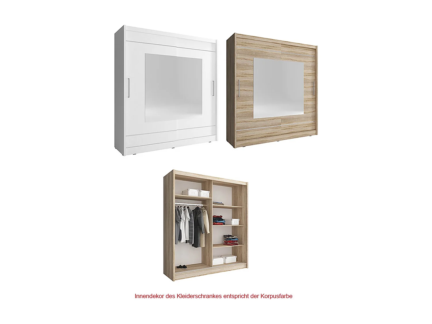 SCHIEBETÜRENSCHRANK Maja IX weiß 180 / 62 /200cm