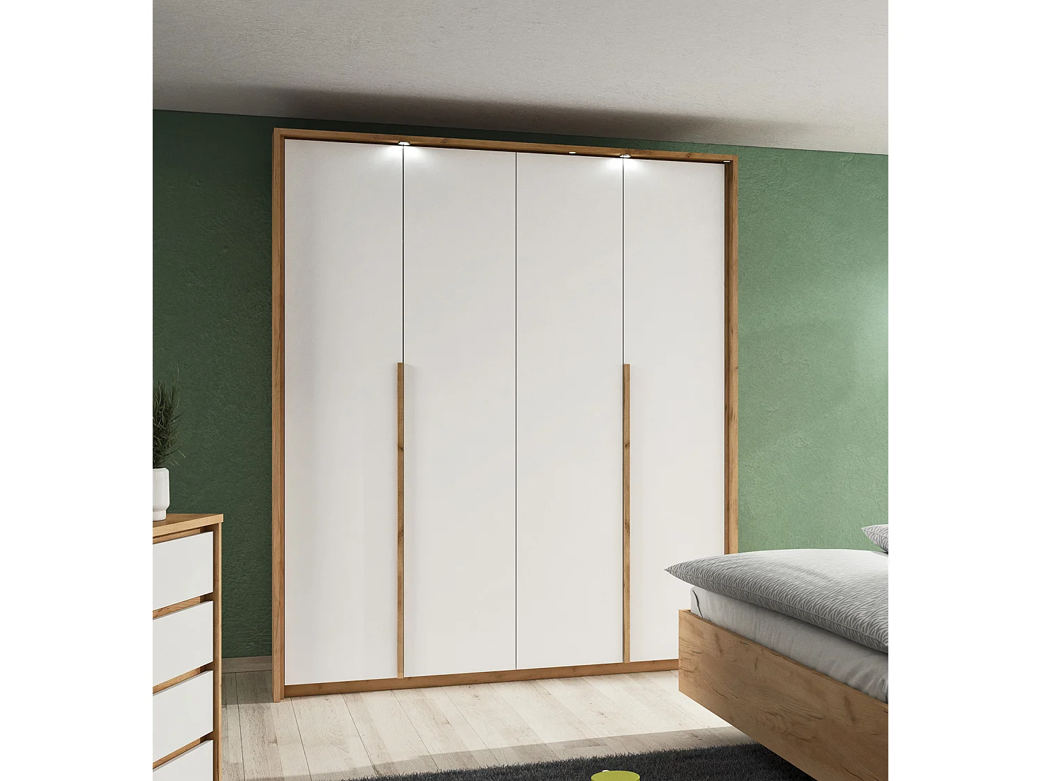 KLEIDERSCHRANK Xelo weiß / Wildeiche Gold 229 / 65 / 215,5cm